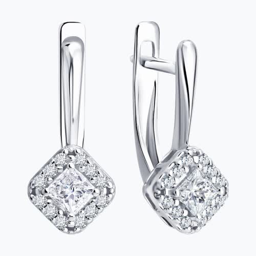 Серьги из серебра с бриллиантами выращенными из серебро — вид 2