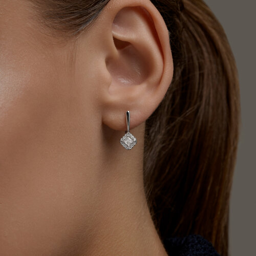 Серьги из серебра с бриллиантами выращенными из серебро — вид 3