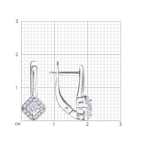 Серьги из серебра с бриллиантами выращенными из серебро — вид 5