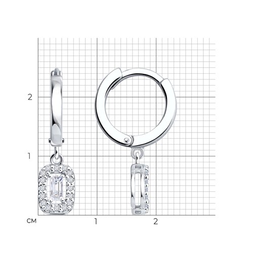 Серьги из серебра с бриллиантами выращенными из серебро — вид 3