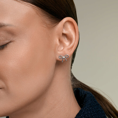 Серьги из серебра с бриллиантами выращенными из серебро — вид 3