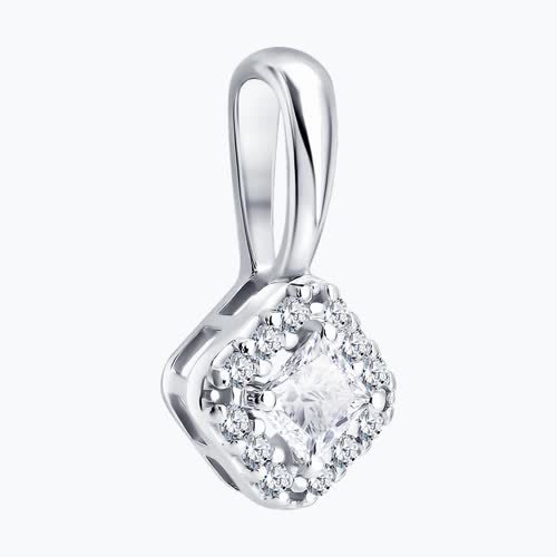 Подвеска из серебра с бриллиантами выращенными из серебро — вид 3