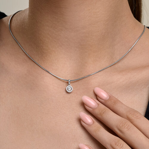 Подвеска из серебра с бриллиантами выращенными из серебро — вид 4