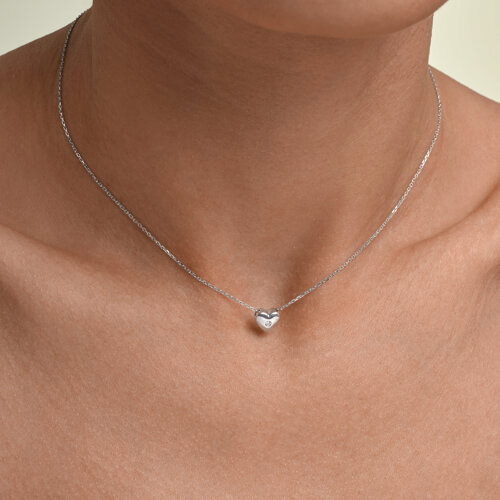 Колье из серебра с бриллиантом выращенным из серебро — вид 3