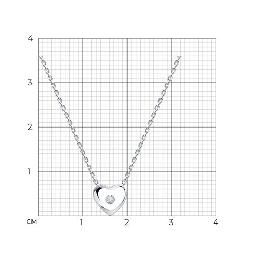 Колье из серебра с бриллиантом выращенным из серебро — вид 4