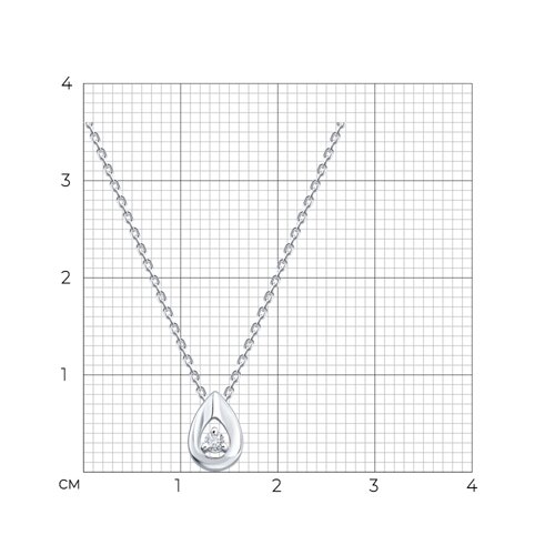 Колье из серебра с бриллиантом выращенным из серебро — вид 3