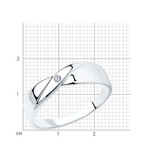 Кольцо из серебра с бриллиантом из серебро — вид 5