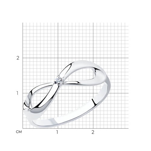 Кольцо из серебра с бриллиантом из серебро — вид 5