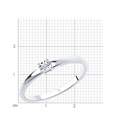 Кольцо из серебра с бриллиантом из серебро — вид 5