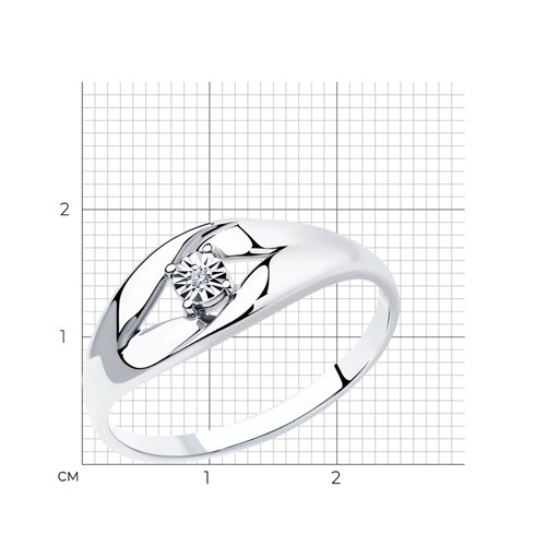 Кольцо из серебра с бриллиантом из серебро — вид 5