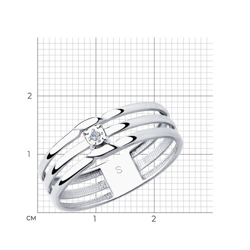 Кольцо из серебра с бриллиантом из серебро — вид 4