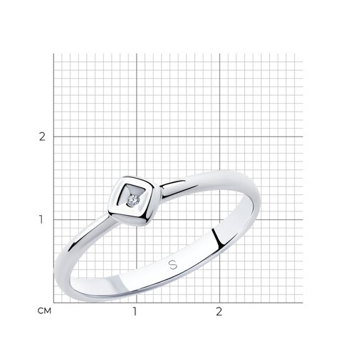 Кольцо из серебра с бриллиантом из серебро — вид 4