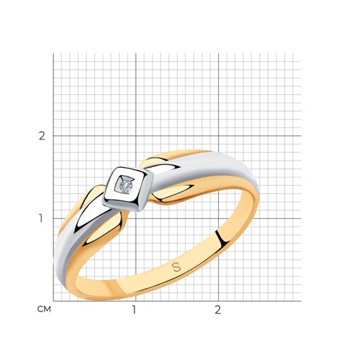 Кольцо из серебра с бриллиантом из серебро — вид 4