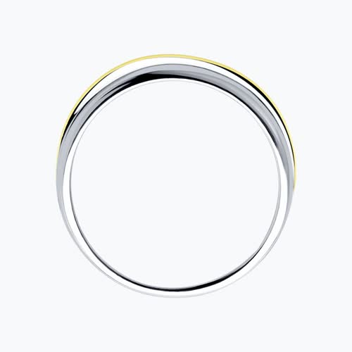 Кольцо из золочёного серебра с бриллиантом из серебро — вид 2