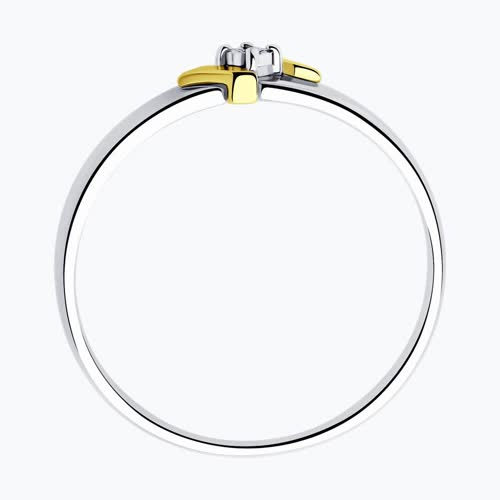 Кольцо из золочёного серебра с бриллиантом из серебро — вид 3