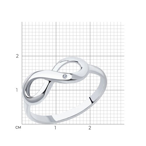 Кольцо из серебра с бриллиантом из серебро — вид 4