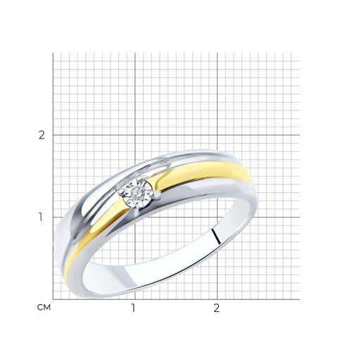 Кольцо из серебра с бриллиантом из серебро — вид 5