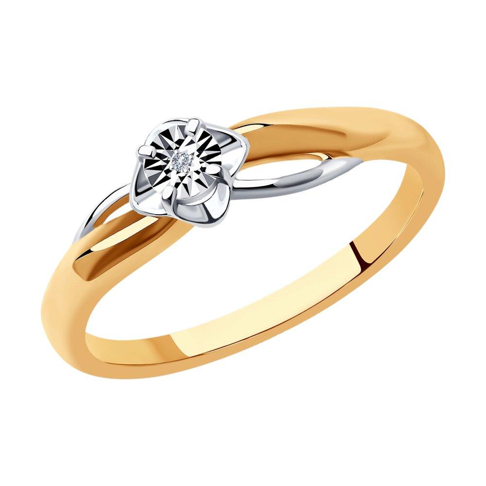 Кольцо из золочёного серебра с бриллиантом - видео на модели