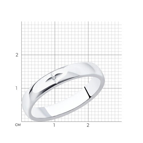 Кольцо из серебра с бриллиантом из серебро — вид 5