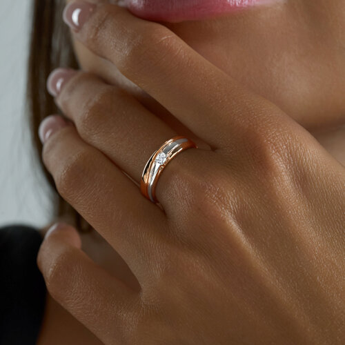 Кольцо из серебра с бриллиантом из серебро — вид 3