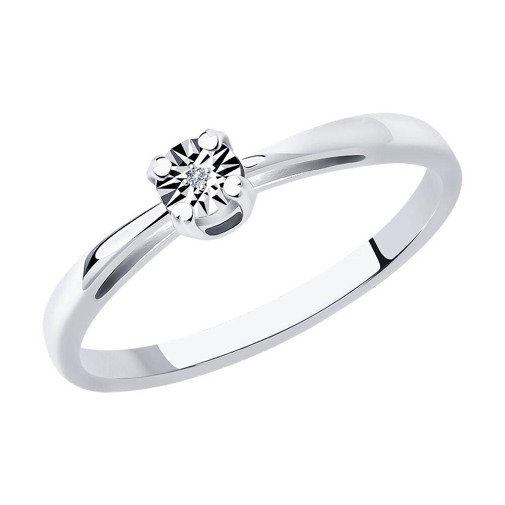 Кольцо из серебра с бриллиантом - видео на модели