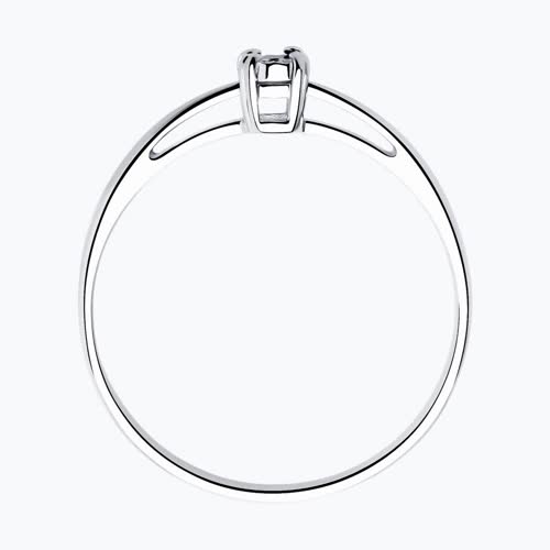 Кольцо из серебра с бриллиантом из серебро — вид 3