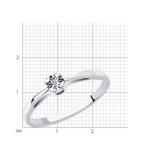 Кольцо из серебра с бриллиантом из серебро — вид 6