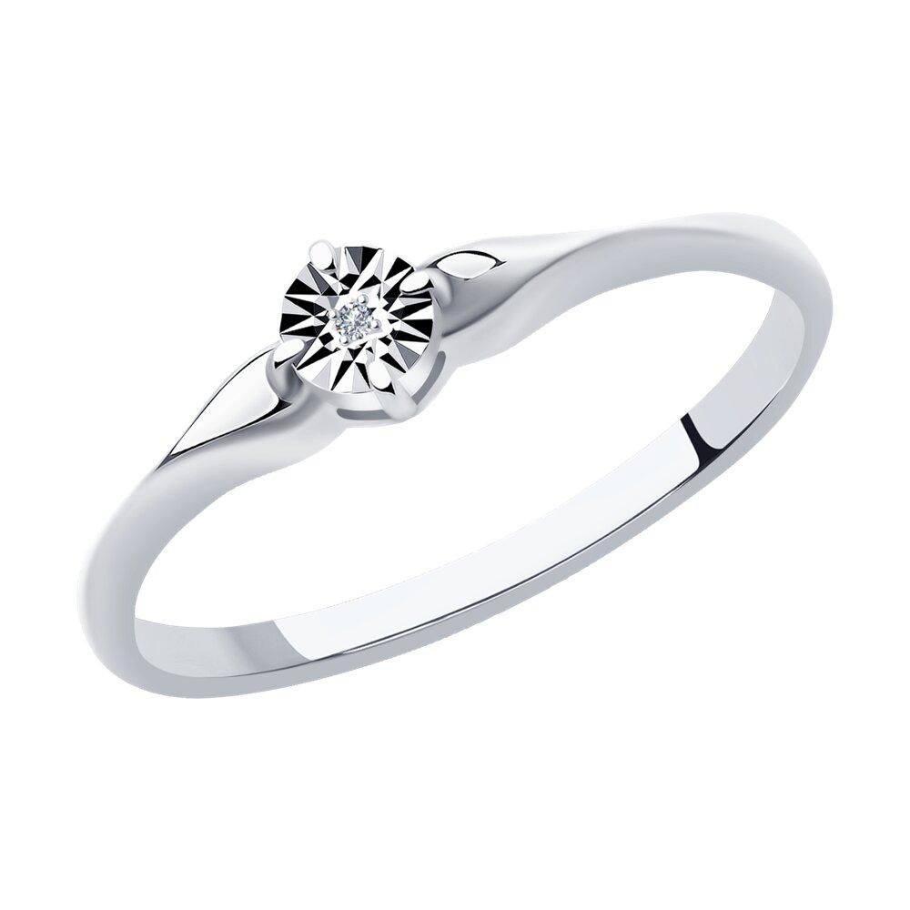 Кольцо из серебра с бриллиантом - видео на модели