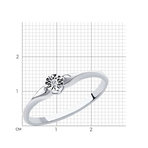 Кольцо из серебра с бриллиантом из серебро — вид 5