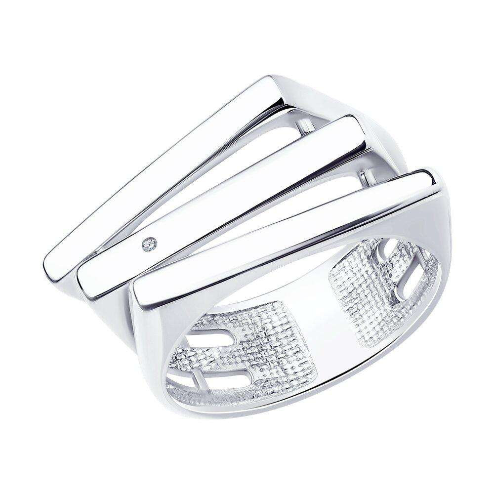 Кольцо из серебра с бриллиантом - видео на модели