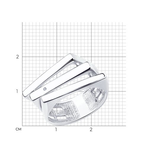 Кольцо из серебра с бриллиантом из серебро — вид 5
