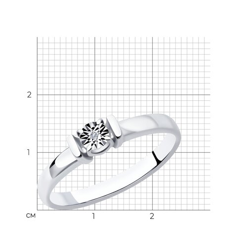 Кольцо из серебра с бриллиантом из серебро — вид 5