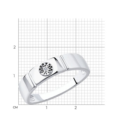 Кольцо из серебра с бриллиантом из серебро — вид 4