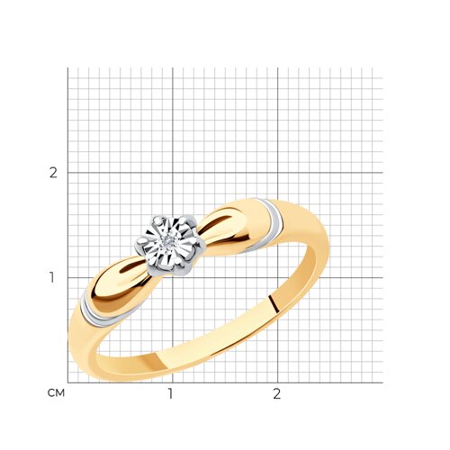 Кольцо из золочёного серебра с бриллиантом из серебро — вид 4