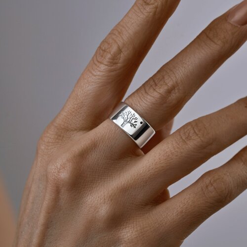 Кольцо из серебра с бриллиантом из серебро — вид 5