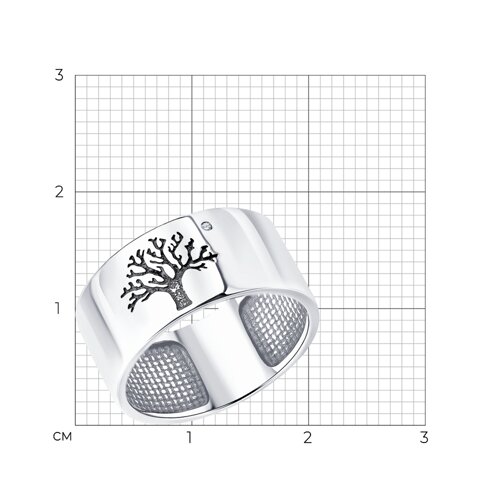 Кольцо из серебра с бриллиантом из серебро — вид 6