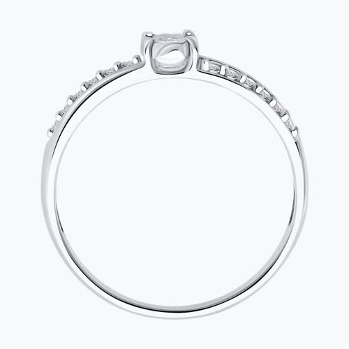 Кольцо из серебра с бриллиантом и фианитами из серебро — вид 3