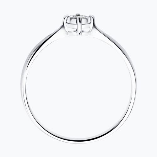 Кольцо из серебра с бриллиантом из серебро — вид 2