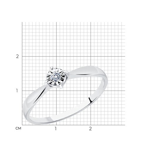 Кольцо из серебра с бриллиантом из серебро — вид 4