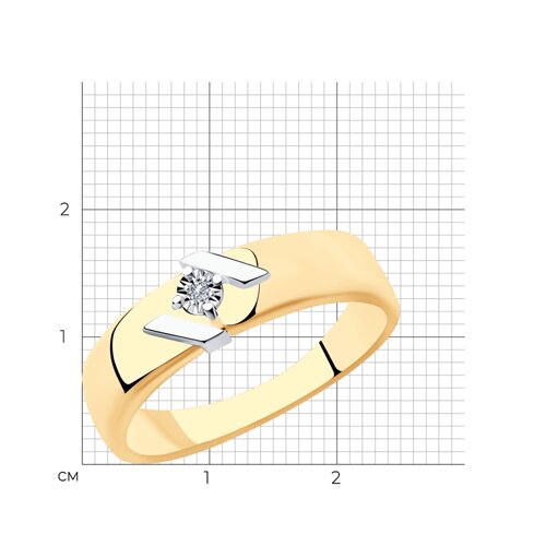 Кольцо из золочёного серебра с бриллиантом из серебро — вид 6