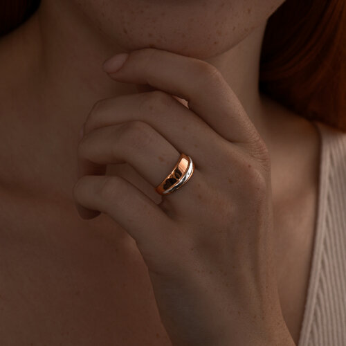 Кольцо из золочёного серебра с бриллиантом из серебро — вид 4