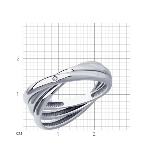 Кольцо из серебра с бриллиантом из серебро — вид 5