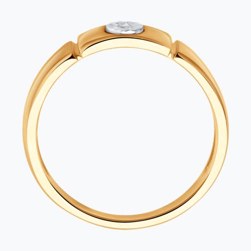 Кольцо из золочёного серебра с бриллиантом из серебро — вид 3