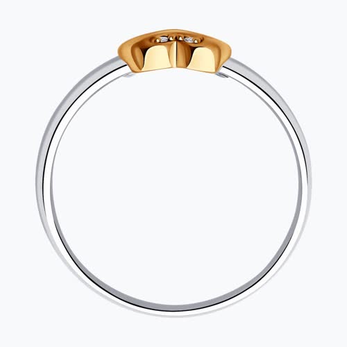 Кольцо из золочёного серебра с бриллиантами из серебро — вид 3