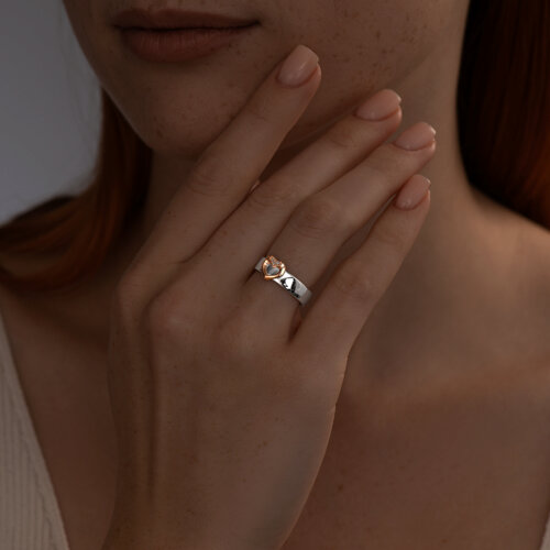 Кольцо из золочёного серебра с бриллиантами из серебро — вид 4