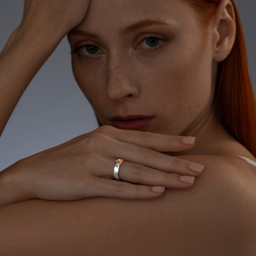 Кольцо из золочёного серебра с бриллиантами из серебро — вид 5