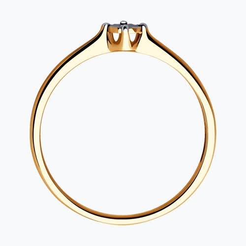 Кольцо из золочёного серебра с бриллиантом из серебро — вид 3