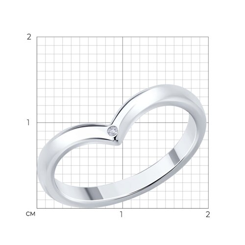 Кольцо из серебра с бриллиантом из серебро — вид 6