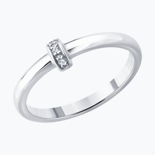 Кольцо из серебра с бриллиантами