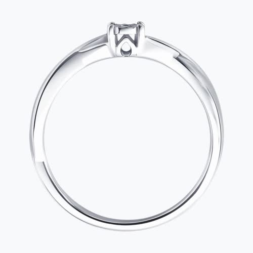 Кольцо из серебра с бриллиантом из серебро — вид 2